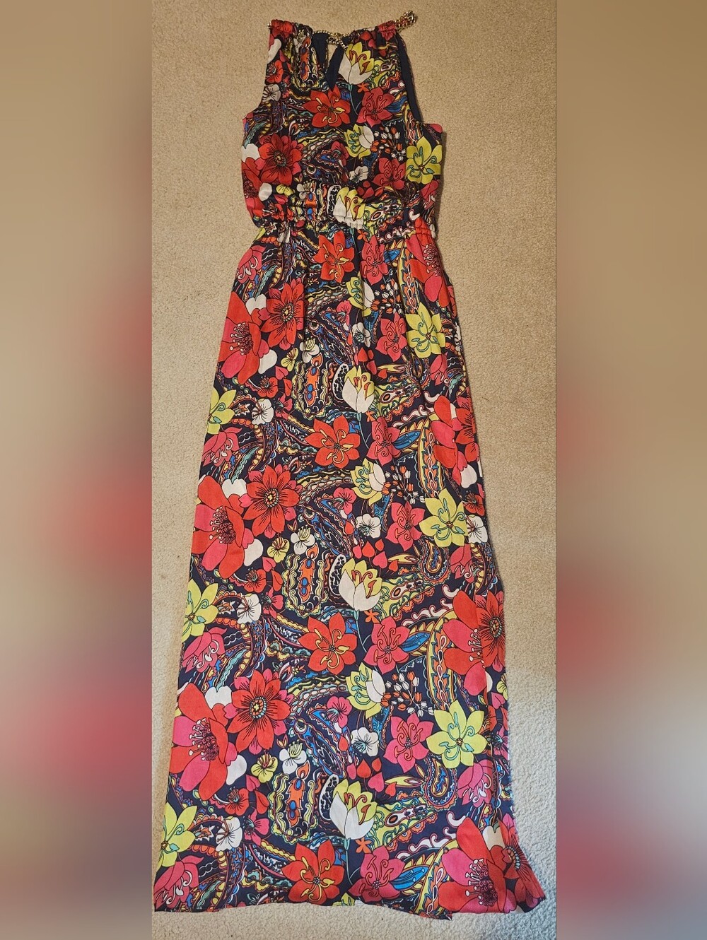 Laundry by Shelli Segal Halter maxi dress size 10 - Picture 7 of 8